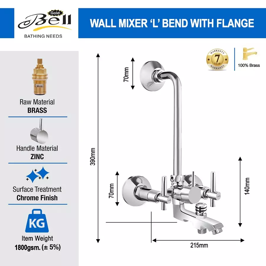 Buy gold-bell-tarim-heavy-brass-3-in-1-wall-mixer-set-3-1-siya-tarim Gold Bell Tarim Heavy Brass 3 In 1 Wall Mixer Set, 3-1-Siya-Tarim