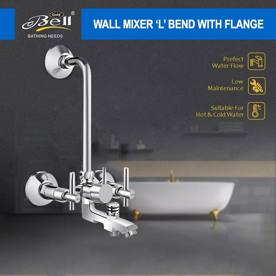 Product gold-bell-tarim-heavy-brass-3-in-1-wall-mixer-set-3-1-siya-tarim Gold Bell Tarim Heavy Brass 3 In 1 Wall Mixer Set, 3-1-Siya-Tarim