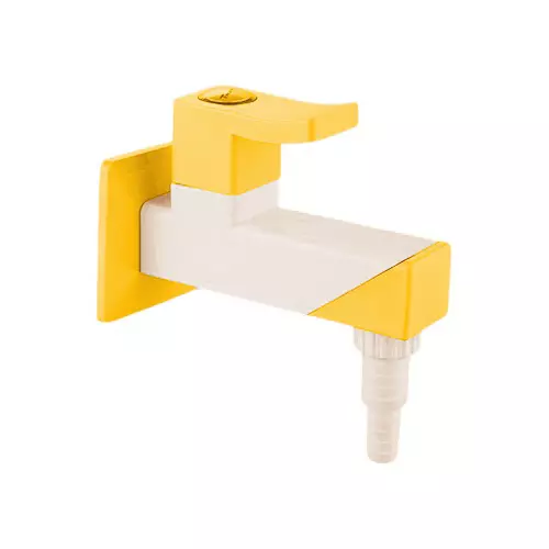 TRIJAL Spark Plus Bib Cock Nozzle with Flange White, Gold 15 mm Thread & 20 mm Spindle, SRP-104 (Pack of 24) TRIJAL Spark Plus Bib Cock Nozzle with Flange White, Gold 15 mm Thread & 20 mm Spindle, SRP-104 (Pack of 24)