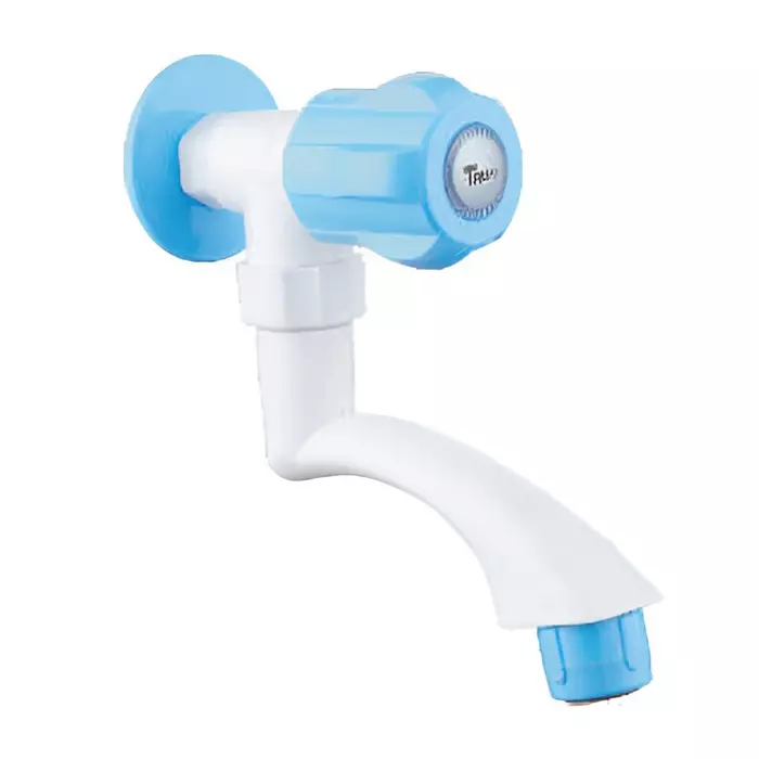 TRIJAL Koi Magic Sink Cock with Flange White, Blue, KOI-119 (Pack of 24) TRIJAL Koi Magic Sink Cock with Flange White, Blue, KOI-119 (Pack of 24)