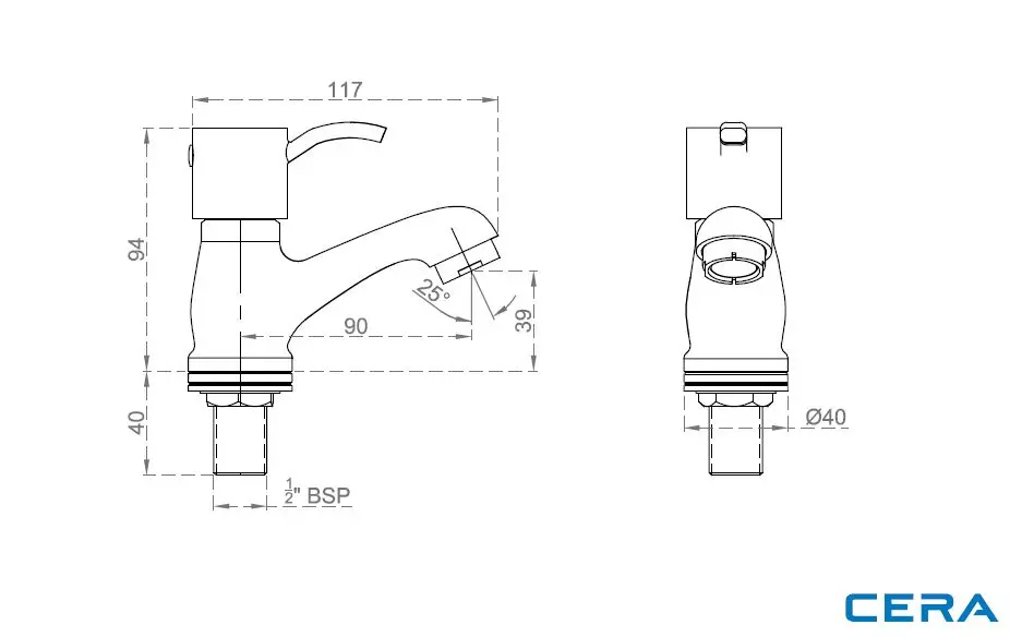 Buy {1} CERA Crayon Pillar Cock Bathroom Faucet - F2008101