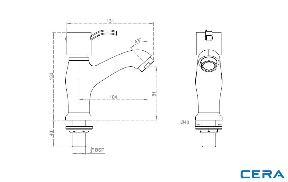 Buy {1} CERA Crayon Pillar Cock Bathroom Faucet - F2008103