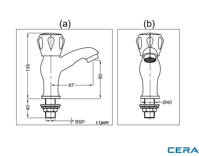 Buy {1} CERA Ocean Pillar Cock Quater Turn High Neck with Aerator F2006103