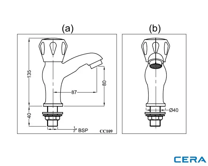Buy {1} CERA Ocean Pillar Cock Half Turn High Neck with Aerator F3001103