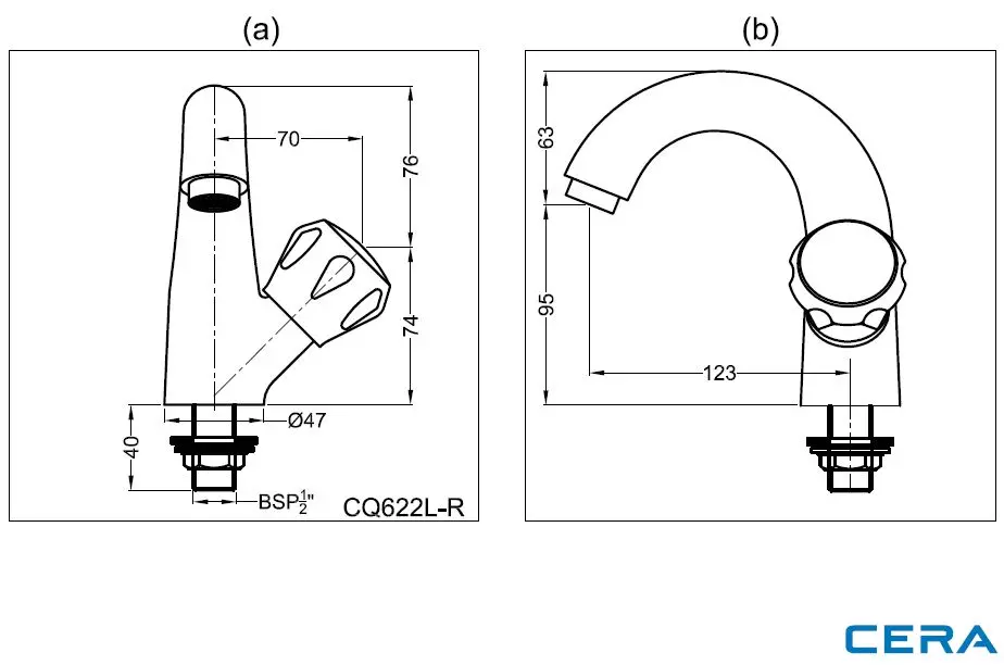 Buy {1} CERA Ocean Pillar Cock Quater Turn with Swan Neck Spout Left and Aerator F2006104