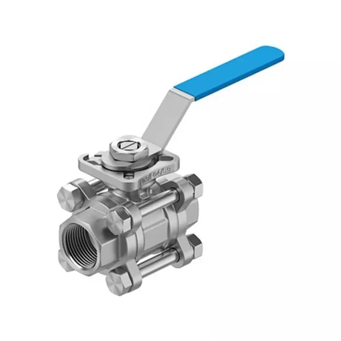 Festo Stainless Steel Ball Valve, Ball Valve, Threaded, NPT 3/4 NPTin, 20 mm, 63 bar Operating Pressure, VZBE-3/4-T-63-T-2-F0304-M-V15V15 Festo Stainless Steel Ball Valve, Ball Valve, Threaded, NPT 3/4 NPTin, 20 mm, 63 bar Operating Pressure, VZBE-3/4-T-63-T-2-F0304-M-V15V15