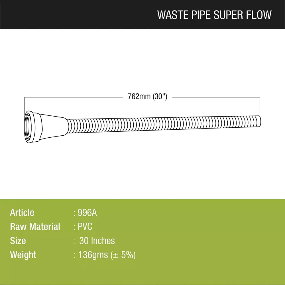 Buy lipka-waste-pipe-super-flow-30-inch-762-mm-wp30 LIPKA Waste Pipe Super Flow 30 inch (762 mm), WP30