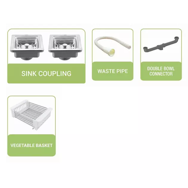 Buy lipka-kitchen-sink-1128x500x230-mm-matte-finish-stainless-steel-double-bowl-qzdb03-sg LIPKA Kitchen Sink 1128x500x230 mm Matte Finish Stainless Steel Double Bowl, QZDB03-SG