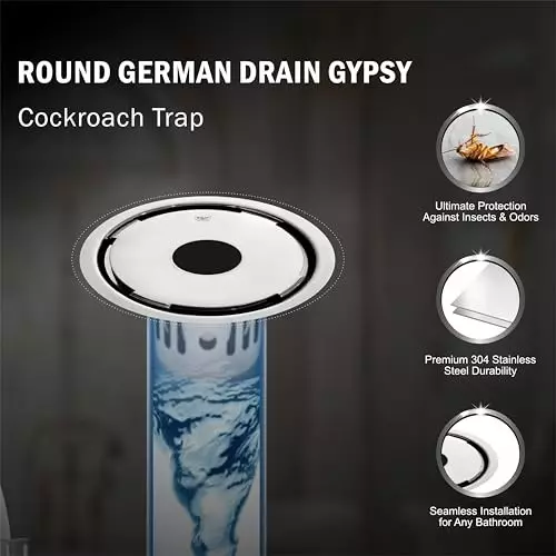 Product sanjay-chilly-round-german-gypsy-floor-drainer-with-cockroach-trap-sliver-127-mm-scct-rgdg-127 Sanjay Chilly Round German Gypsy Floor Drainer with Cockroach Trap and Pipe Hole Sliver 127 mm, SCCT-RGDG-127