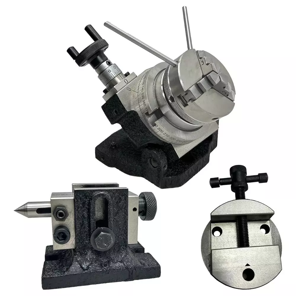 Assorts Tilting Rotary Table 80 mm (3 Inch) 65 mm Self Centering Chuck 3 Jaws Assorts Tilting Rotary Table 80 mm (3 Inch) 65 mm Self Centering Chuck 3 Jaws
