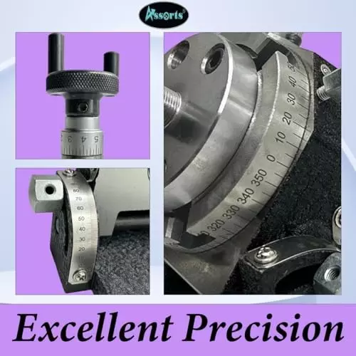 Product assorts-tilting-rotary-table-b0dl5kk2bv Assorts Tilting Rotary Table 80 mm (3 Inch) 65 mm Self Centering Chuck 3 Jaws
