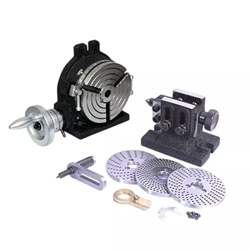 Assorts HV6 Rotary Table Alloy Steel 3 Slots with Dividing Plates Set & Tailstock with Free Manual-Milling Indexing Kit Assorts HV6 Rotary Table Alloy Steel 3 Slots with Dividing Plates Set & Tailstock with Free Manual-Milling Indexing Kit