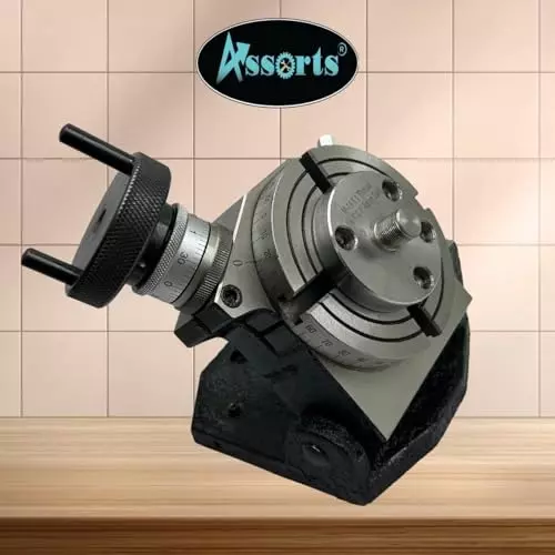 Buy assorts-tilting-milling-indexing-rotary-table-b07dlngkgv Assorts Quality Precision Tilting Milling Indexing Rotary Table 100 mm (4 Inch) with Small Chuck, Back Plate & Fixing T Nuts Bolts (with 65 mm 3 Jaw)