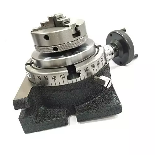 Buy assorts-rotary-table-b07d584tl4 Assorts Quality Precision Rotary Table 100 mm (4 Inch) with Tailstock & Small Chuck & Fixing T Nut Bolts (with 65 mm 3 Jaws)