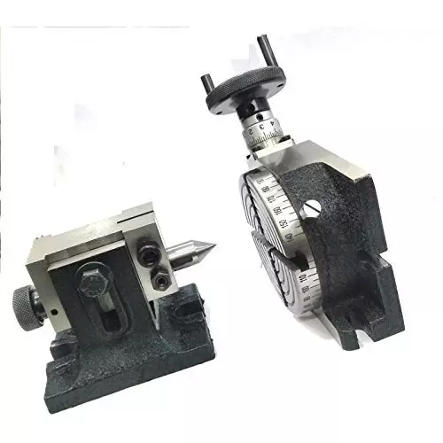 Shop assorts-rotary-table-b07d584tl4 Assorts Quality Precision Rotary Table 100 mm (4 Inch) with Tailstock & Small Chuck & Fixing T Nut Bolts (with 65 mm 3 Jaws)