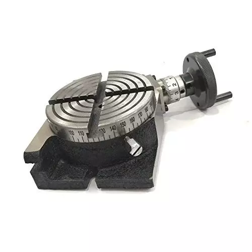 Buy assorts-rotary-table-b07d8361nx Assorts Quality Precision Rotary Table 100 mm (4 Inch) with M6 Clamp Kit & Small Chuck (with 70 mm 4 Jaw Independent Chuck)