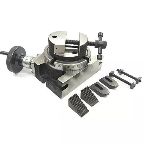 Buy assorts-rotary-table-b07dgvdc4n Assorts Quality Precision Rotary Table 100 mm (4 Inch) with M6 Clamp Kit & Round Vice/Vise (with 80 mm Round Vice)