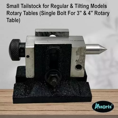 Buy assorts-single-bolt-small-tailstock-b0cgpvz5yy Assorts Single Bolt Small Tailstock Cast Iron & Steel for 3 & 4 Inch Rotary Table