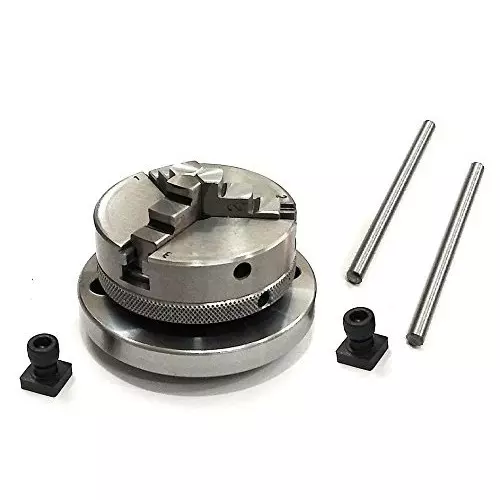 Best assorts-rotary-table-b07d5y1bk2 Assorts Precision Rotary Table 100 mm (4 Inch) with Tailstock & Small Chuck & Fixing T Nut Bolts (with 65 mm 3 Jaw Self Centering Chuck)