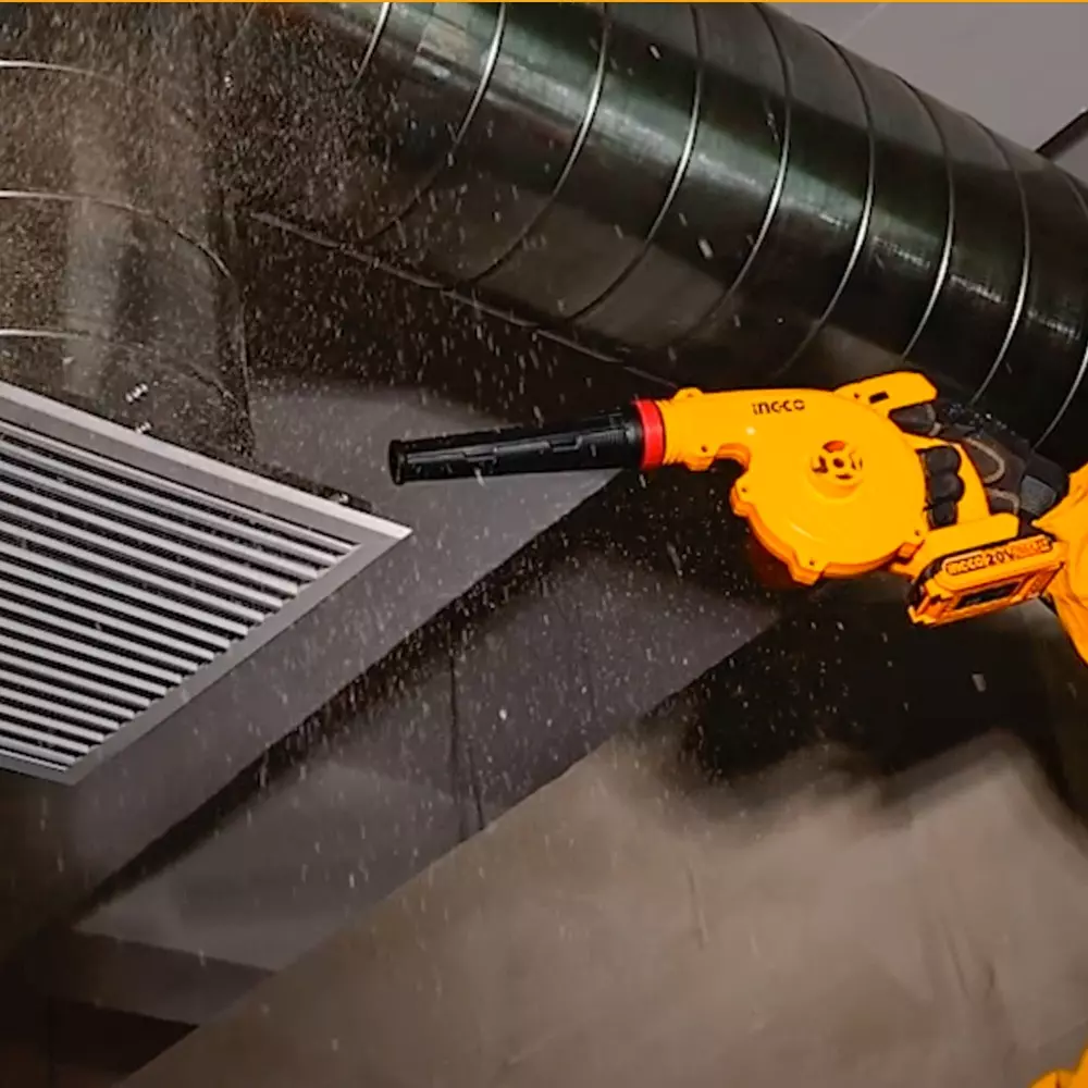 Order ingco-cordless-blower-20-v-0-90000-18000-rpm-no-load-speed-and-27-mmin-max-air-volume-cabli200181-with-battery-charger Ingco Cordless Blower 20 V, 0-9000/0-18000 RPM No Load Speed and 2.7 m³/min Max. Air Volume, CABLI200181 (With Battery & Charger)