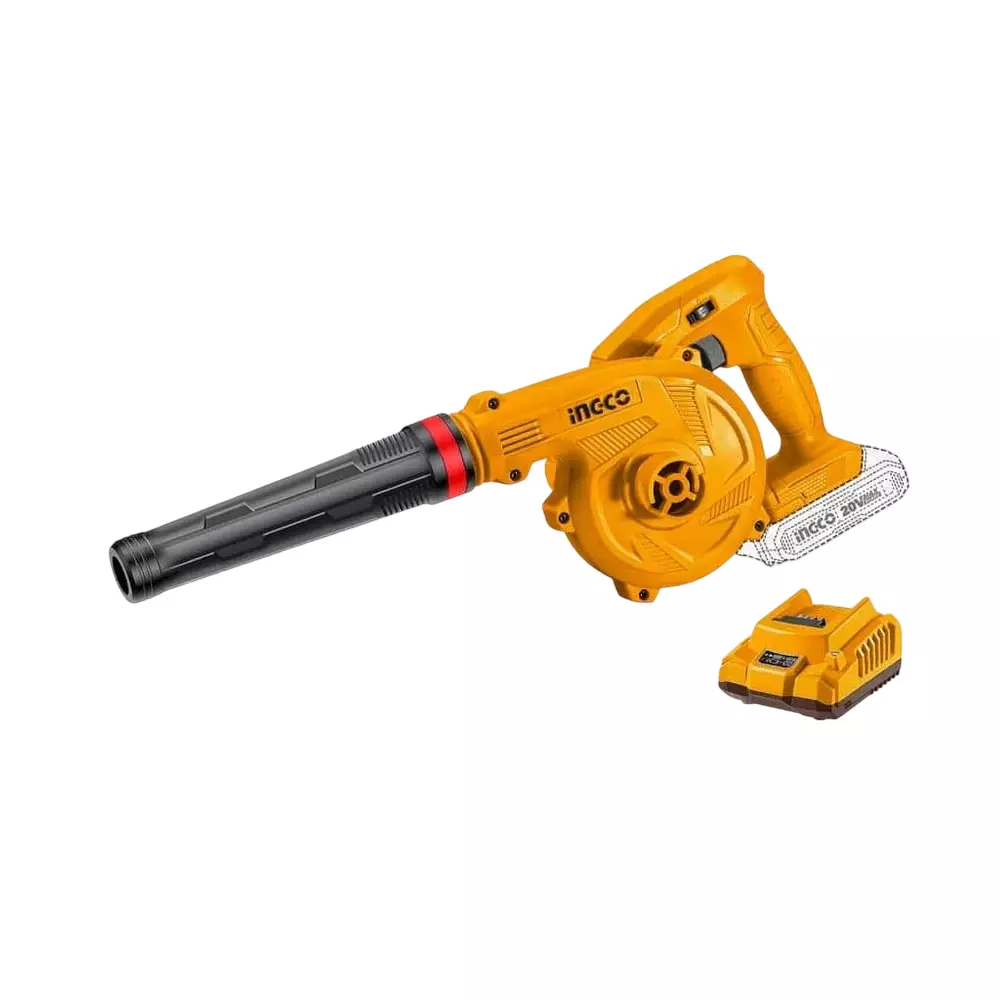 Ingco Cordless Blower 20 V, 18000 RPM No Load Speed and 2.7 m³/min Max. Air Volume, CABLI20781 (With Battery & Charger) Ingco Cordless Blower 20 V, 18000 RPM No Load Speed and 2.7 m³/min Max. Air Volume, CABLI20781 (With Battery & Charger)