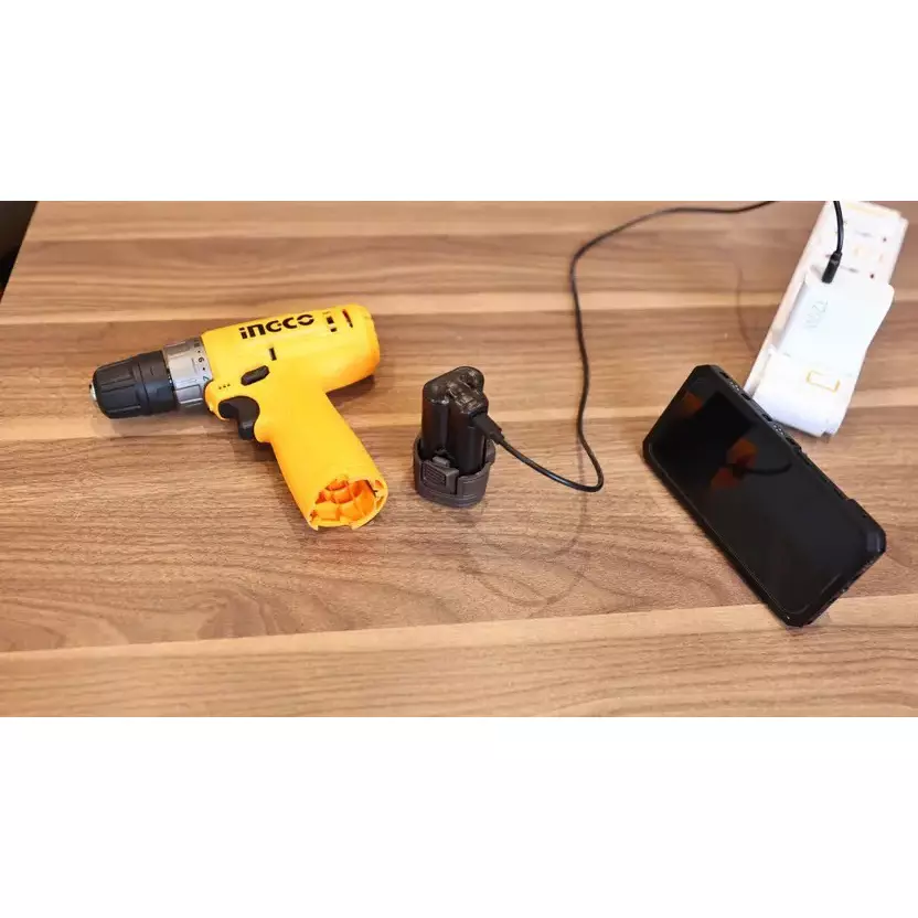 Shop ingco-cordless-drill-12-v-10-mm-chuck-size-and-750-rpm-no-load-speed-cdli12456-with-battery-without-charger Ingco Cordless Drill 12 V, 10 mm Chuck Size and 750 RPM No Load Speed, CDLI12456 (With Battery, Without Charger)