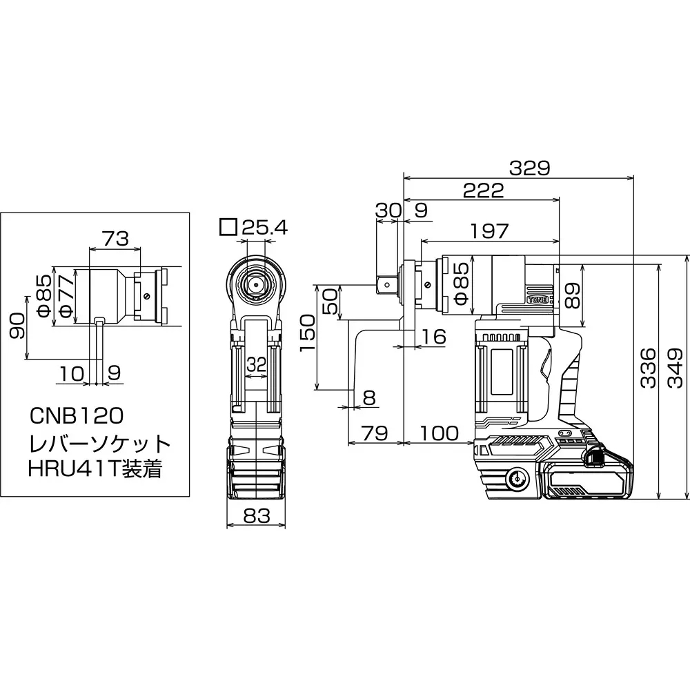 Product tone-electric-torque-control-hex-bolts-cordless-nutrunner-500-1200-nm-range-10-rpm-no-load-speed-cnb120 TONE Electric Torque Control Hex Bolts Cordless Nutrunner 500 – 1200 Nm Range 10 RPM No load Speed, CNB120