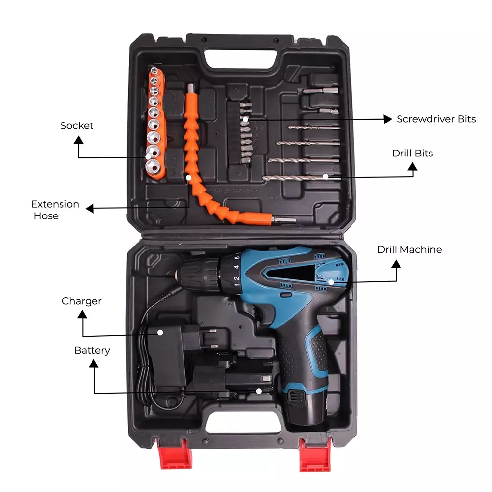 Order powerhouse-cordless-drill-screwdriver-kit-10-mm-keyless-chuck-1300-rpm-15-amp-phs12 Powerhouse Cordless Drill Screwdriver Kit 10 mm Keyless Chuck 1300 RPM, 1.5 Amp, PHS12