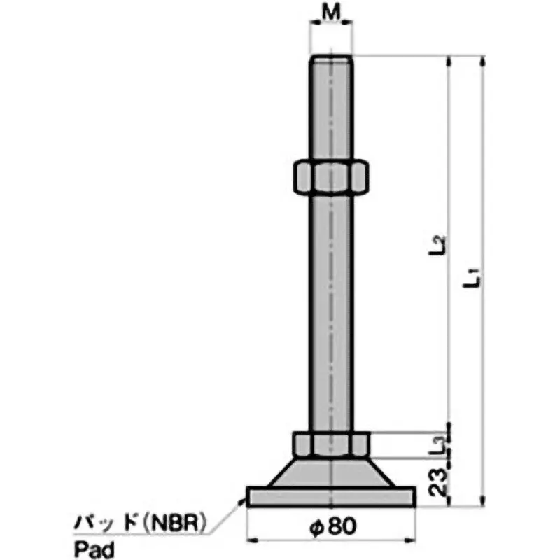 TAKIGEN Stainless Leveling Foot Barrel Polishing 505 g, K-1276-A-16-200 TAKIGEN Stainless Leveling Foot Barrel Polishing 505 g, K-1276-A-16-200