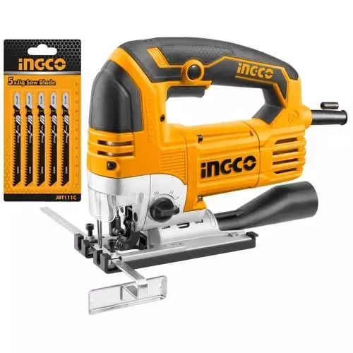 Ingco Jig Saw 800 W, 800-3100 RPM No Load Speed and 135 mm Cutting Capacity in Wood, JS80068 (With 5 Pcs Saw Blades) Ingco Jig Saw 800 W, 800-3100 RPM No Load Speed and 135 mm Cutting Capacity in Wood, JS80068 (With 5 Pcs Saw Blades)