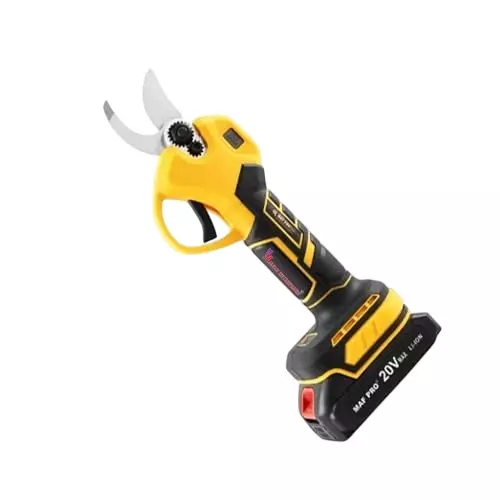 Malfah Enterprises Cordless Pruning Shear with Digital Display  25 mm (1 inch) Smart Digital Display 2 Ah Battery Yellow & Black, MPCDP2200 MFN Malfah Enterprises Cordless Pruning Shear with Digital Display  25 mm (1 inch) Smart Digital Display 2 Ah Battery Yellow & Black, MPCDP2200 MFN