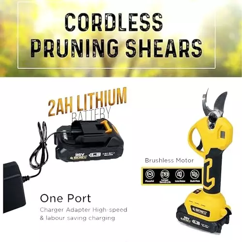 Product malfah-enterprises-cordless-pruning-shear-with-digital-display-25-mm-1-inch-smart-digital-display-2-ah-battery-yellow-black-mpcdp2200-mfn Malfah Enterprises Cordless Pruning Shear with Digital Display  25 mm (1 inch) Smart Digital Display 2 Ah Battery Yellow & Black, MPCDP2200 MFN