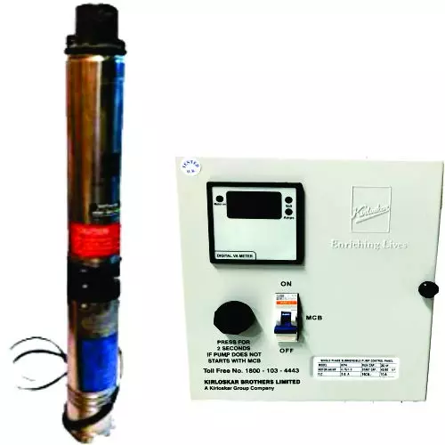 Buy Kirloskar KP4-1509S-CP A 2 HP 100 MM Borewell Submersible Pumps with Control Panel from Industrybuying.com