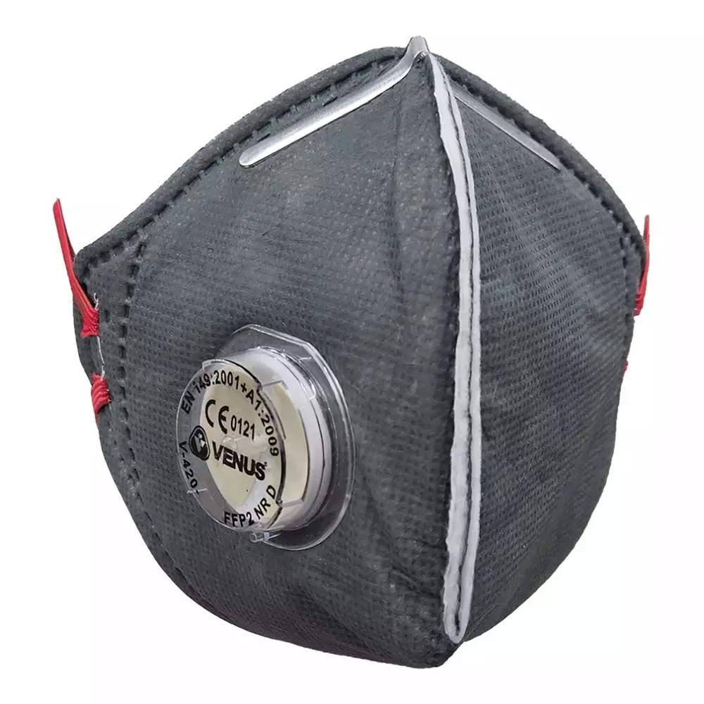 Best venus-ffp2-nr-d-universal-fit-nose-mask-with-volv-embedded-nose-clip-flat-fold-grey-for-pollution-dust-protection-use-v-420-pack-of-75-pcs Venus FFP2 NR D Universal Fit Nose Mask with Volv Embedded Nose Clip Flat Fold Grey for Pollution Dust Protection Use, V-420 (Pack of 75 Pcs)