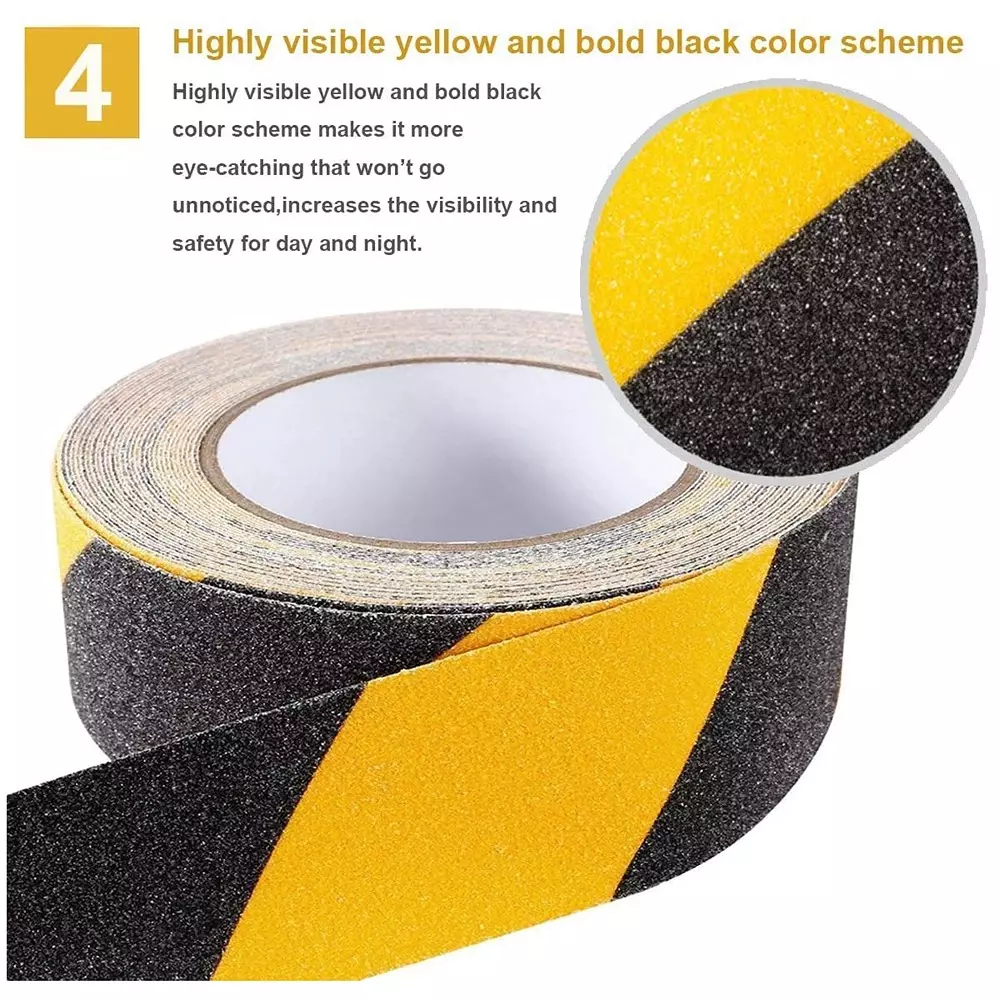 Shop generic-high-intensity-anti-skid-tape-yellow-and-black-for-outdoorindoor-stairs-steps-floor-ramps GENERIC High Intensity Anti-Skid Tape Yellow and Black For Outdoor/Indoor Stairs, Steps, Floor Ramps