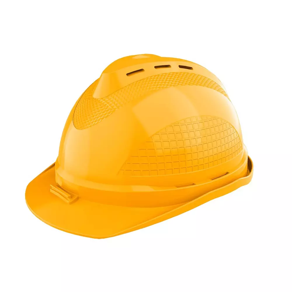 Ingco Yellow Safety Helmet PE Shell Material 6 Point Suspension and Chin Strap, HSH801 Ingco Yellow Safety Helmet PE Shell Material 6 Point Suspension and Chin Strap, HSH801