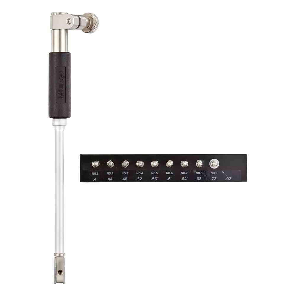 Mitutoyo Bore Gage without Dial Gage 511 Series 0.4 - 0.74 inch (10.16 – 18.80 mm) Range, 511-205 Mitutoyo Bore Gage without Dial Gage 511 Series 0.4 - 0.74 inch (10.16 – 18.80 mm) Range, 511-205