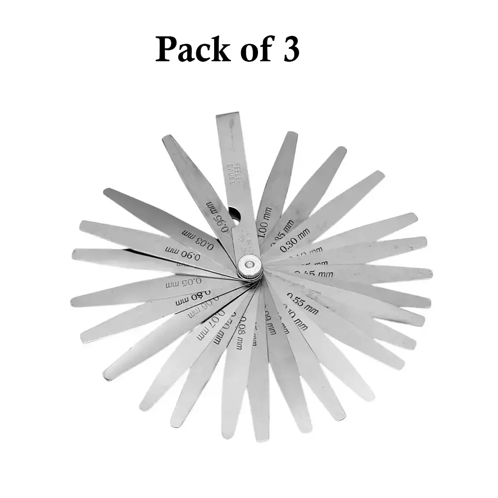 Buy buyohlic-international-feeler-gauge-with-stainless-steel-body-metric-measurement-system-26-blades-93-q62e-lb3w-pack-of-3 Buyohlic International Feeler Gauge with Stainless Steel Body Metric Measurement System & 26 Blades, 93-Q62E-LB3W (Pack of 3)