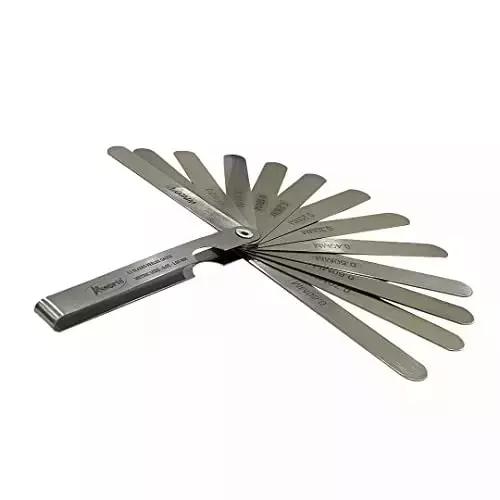 Shop buyohlic-international-stainless-steel-feeler-gauge-metric-size-20-blades-and-005-to-10-mm-size-range-v5-qr56-egf7-pack-of-3 Buyohlic International Stainless Steel Feeler Gauge Metric Size 20 Blades and 0.05 to 1.0 mm Size Range, V5-QR56-EGF7 (Pack of 3)