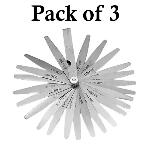 Buy buyohlic-international-metric-feeler-gauge-stainless-steel-body-with-26-blades-and-003-to-1-mm-range-mx-zycw-qoay-pack-of-3 Buyohlic International Metric Feeler Gauge Stainless Steel Body with 26 Blades and 0.03 to 1 mm Range, MX-ZYCW-QOAY (Pack of 3)