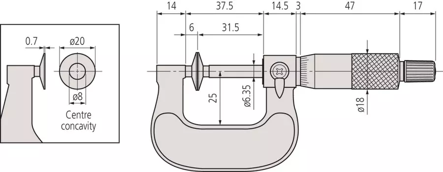 Buy {1} Mitutoyo 0-25 mm Disc Micrometer 123-101