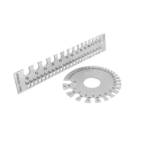Buyohlic International Stainless Steel Wire Gauge Measuring Tool with 0.19 – 8.23 mm Round, 0 – 36 mm Rectangular Measurement Range, OO-3NS7-W4GK (Set of 2) Buyohlic International Stainless Steel Wire Gauge Measuring Tool with 0.19 – 8.23 mm Round, 0 – 36 mm Rectangular Measurement Range, OO-3NS7-W4GK (Set of 2)