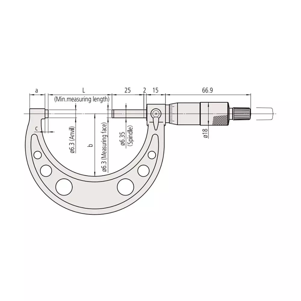 Buy mitutoyo-outside-micrometer-103-series-0--25-mm-range-103-131 Mitutoyo Outside Micrometer 103 Series 0 - 1 inch (0 - 25 mm) Range, 103-131