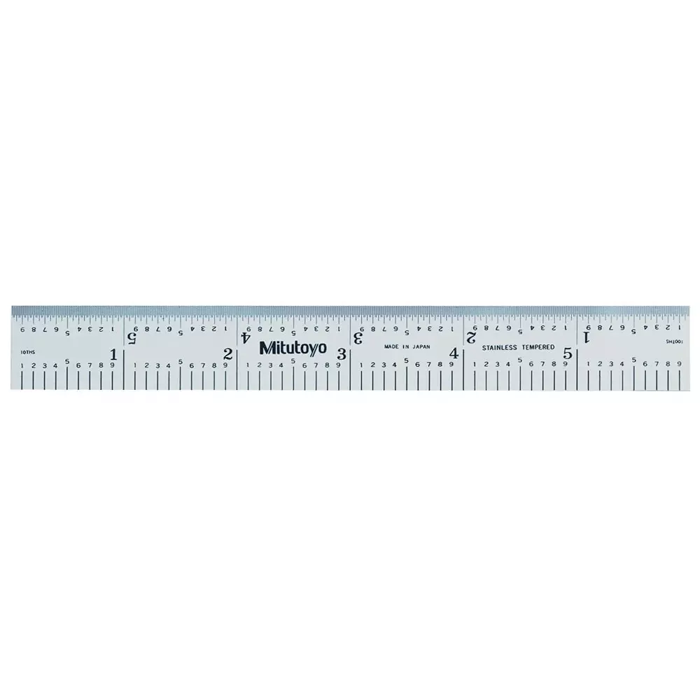 Mitutoyo Steel Ruler 6 inch x 150 mm Silver, 182-108 Mitutoyo Steel Ruler 6 inch x 150 mm Silver, 182-108