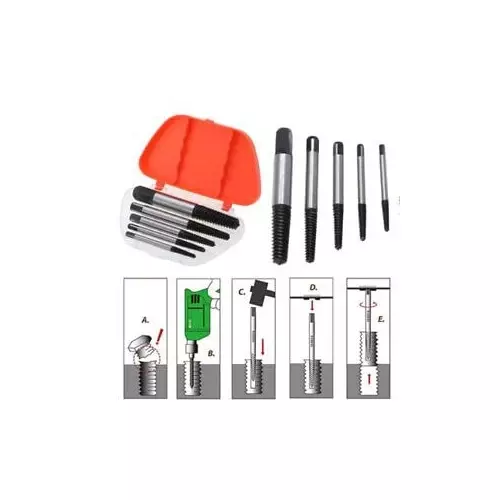 Shop yadav-5-pcs-broken-stud-screw-extractor-kit-bolt-fastener-removal-tool YADAV 5 Pcs Broken Stud Screw Extractor Kit Bolt & Fastener Removal Tool
