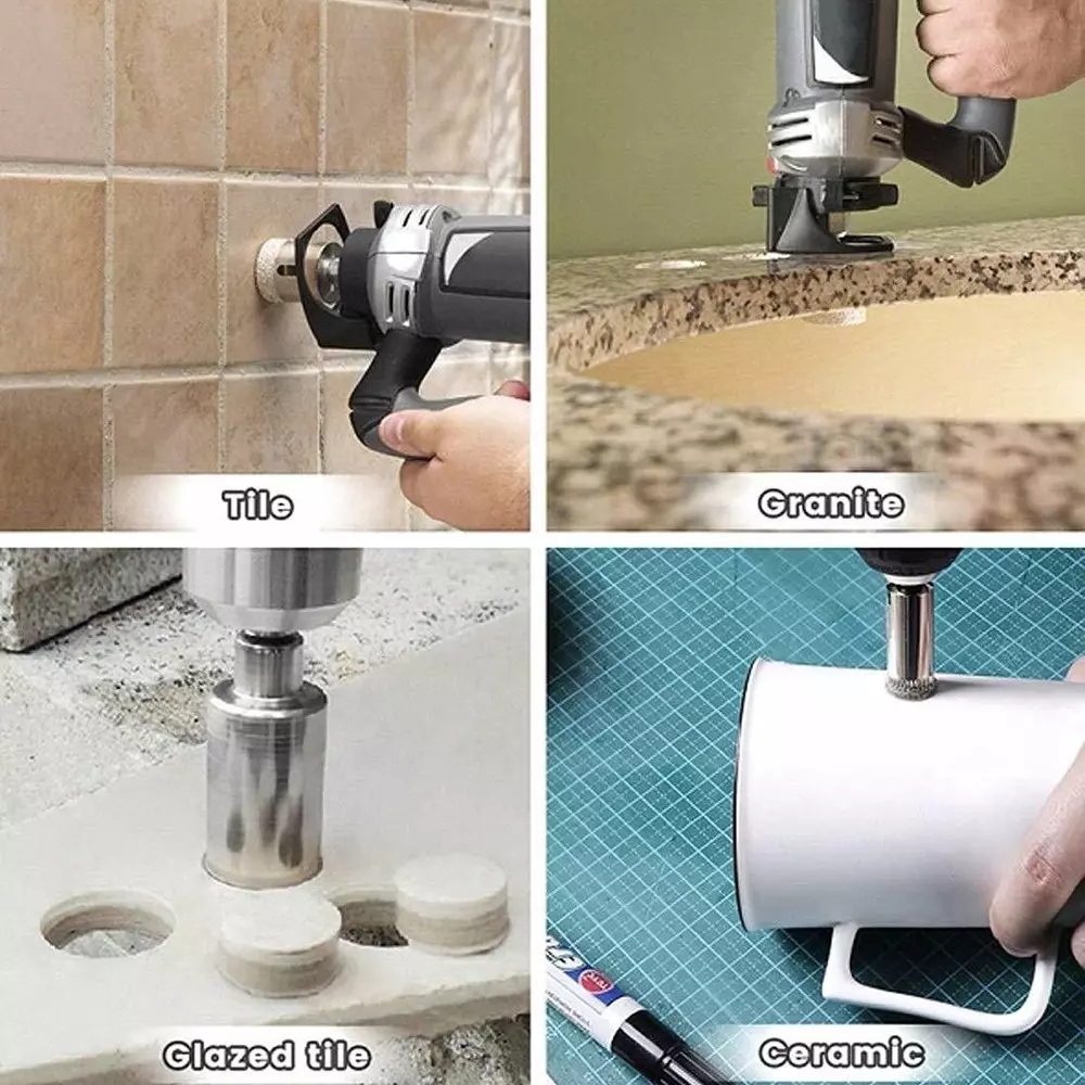 Shop mkyuptotools-diamond-coated-drill-bit-6-8-10-12-14-16-18-20-22-25-26-28-30-40-50-mm-masonry-bits-sliver-pack-of-15 mkyuptotools Diamond Coated Drill Bit 6-50 mm Masonry Bits Sliver (Pack of 15)