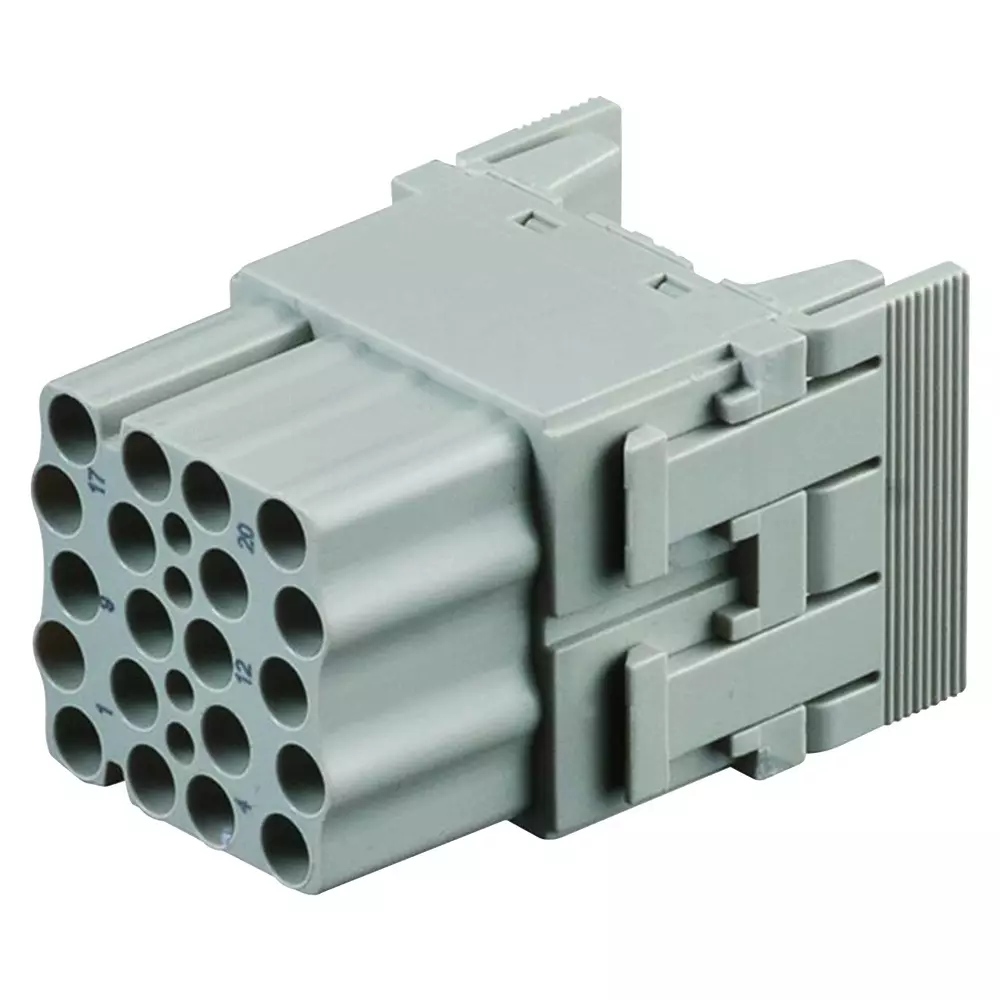 TE CONNECTIVITY Heavy Duty Insert, Rcpt, 20Pos, 12Awg, T2111202201-007. TE CONNECTIVITY Heavy Duty Insert, Rcpt, 20Pos, 12Awg, T2111202201-007.