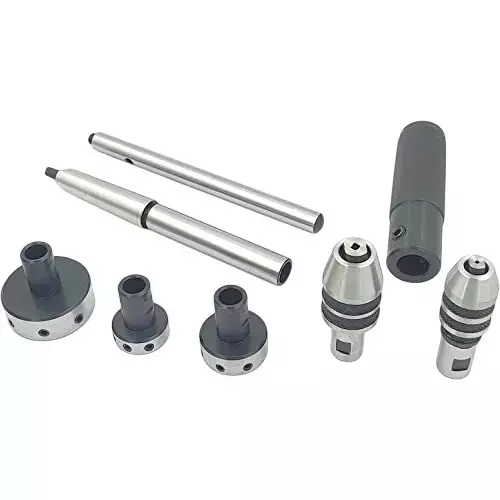 Buy buyohlic-international-tailstock-attachment-with-mt3-shank-tool-steel-body-for-tapping-threading-on-lathe-machine-5r-xare-jl6b Buyohlic International Tailstock Attachment with MT3 Shank, Tool Steel Body for Tapping, Threading on Lathe Machine, 5R-XARE-JL6B