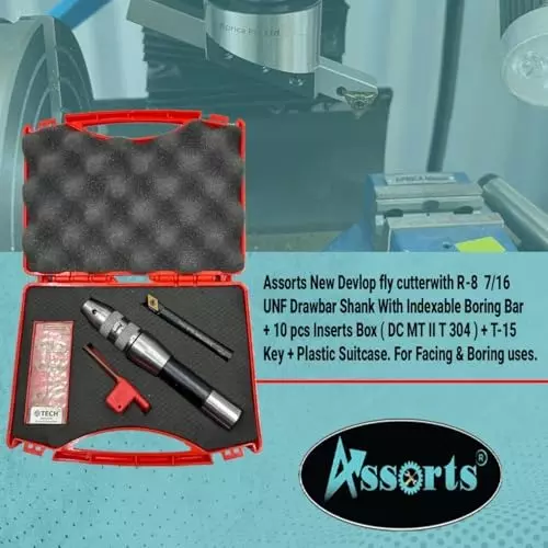 Buy assorts-fly-cutter-kit-b0dx299fr7 Assorts Fly Cutter Kit R8 Shank 7/16 UNF Drawbar