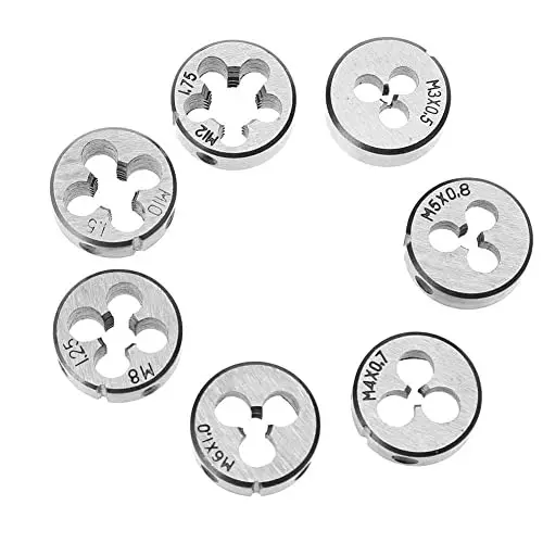 Buy yadav-great-8pcs-metric-circular-die-hss-die-set-m3-m4-m5-m6-m8-m10-m12-with-wrench YADAV 8 Pcs HSS Circular Die Set with Wrench Metric Sizes (M3 to M12)